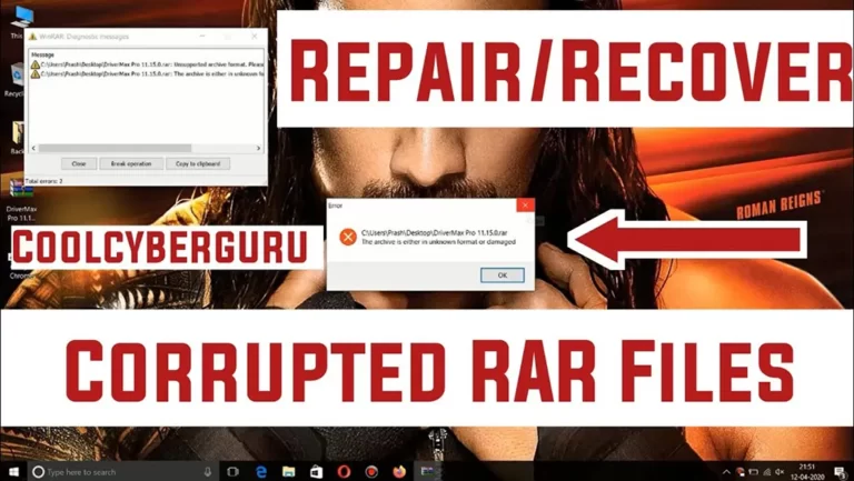 Repair or recover corrupted RAR